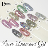 Esmalte de Uñas en Gel BD Laser Shiny Diamond, Colección de Esmaltes de Uñas en Gel Reflectantes Disco Súper Modernos, Esmalte de Uñas en Gel con Brillo de Diamante Láser Único