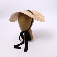 Caoxhenr Topi Bunga Rumput Alami & Pita Gaya Victorian Lolita untuk Wanita dan Anak Perempuan - Pernikahan Vintage Pantai Satu Ukuran