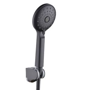 Modernes Mattschwarzes Regenduschkopf-Set Einhand-Bedienung Hochdruck Wassersparend Verchromt Poliert Kunststoff Badezimmer - Product Image 2