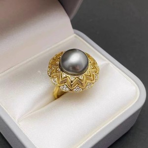 Anillo de Plata de Ley S925 10562DIY, Accesorios Vacíos con Perla Redonda de 5-7 mm, Joyería para Mujer - Product Image 2