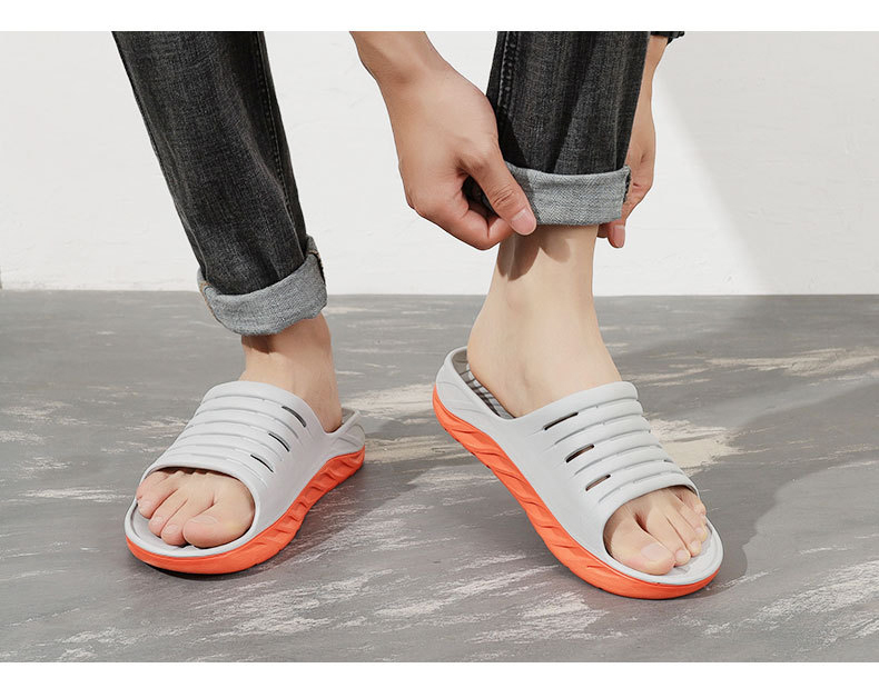 Custom Logo Men Slippers Indoor Outdoor Sports Slippers 4 Shock Recovery Drag Flat Slides