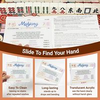 Lecteur de lignes pour le jeu de Mahjong avec règles, 4 packs d'outils de détection de lignes |   Guide de lecture en acrylique pour le mahjong, évite de sauter des lignes