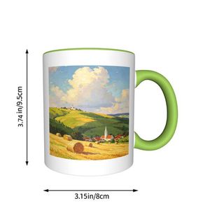 Taza de Cerámica Ecológica Estilo Americano con Asa Blanca y Verde, Diseño de Bulldog de Dibujos Animados para el Día de San Patricio, Sublimada, para Bebidas en Casa - Product Image 3