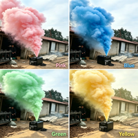 Nouvelles machines à fumée colorée pour événements : Canon à bombes décoratif pour mariages, révélations de sexe, fêtes du Nouvel An et autres événements. Liquide de fumée colorée.