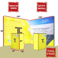 Stand d'exposition modulaire 10x10 sans outil, en aluminium, personnalisé, rétroéclairé, à montage rapide pour salons professionnels et expositions