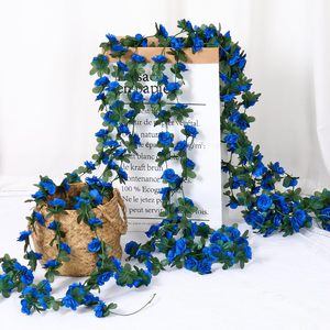 <b>Artificial</b> <b>Flower</b> Garland Fake Blue Roses Vines Silk <b>Flowers</b> Outdoor Hanging for Wedding Arch Home <b>Wall</b> Backdrop Room Decor - Product Image 4