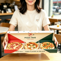 Mini boîte à pizza de 3 pouces pour les fêtes, petites boîtes à pizza avec boîtes en papier personnalisées imprimées pour les aliments