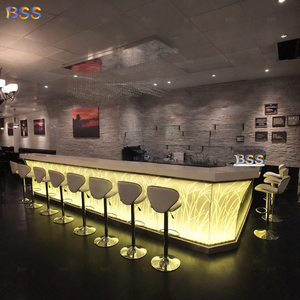 Barra de <span class=keywords><strong>Bar</strong></span> de Diseño para Restaurante, Moderna <span class=keywords><strong>y</strong></span> Contemporánea, en Forma de L, con Iluminación LED - Product Image 4