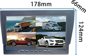 Monitor kamera mundur untuk mobil truk, sistem empat Tampilan HD 7 inci mendukung 4CH 1080P atau 720P sisi cadangan parkir mundur