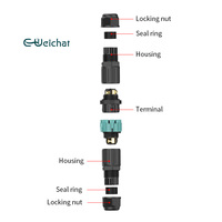 Connecteur rapide mâle/femelle E-Weichat IP68 10A 450V M23 4/5 broches, en alliage de cuivre PA66, pour câbles de 5-9mm/9-12mm, LED