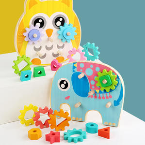 Vente en gros <span class=keywords><strong>de</strong></span> blocs <span class=keywords><strong>de</strong></span> forme géométrique pour bébé éléphant hibou Jeux <span class=keywords><strong>de</strong></span> société éducatifs Cadeau en bois Jouets pour garçons et filles - Product Image 2