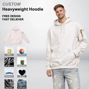 Custom Streetwear Heavyweight Fleece Hoodie White Cotton Sweatshirt OEM Manufacturer
