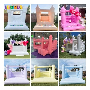 <span class=keywords><strong>Château</strong></span> de douche de bébé fermé 10x10 7.5x4x3m de haut maison de rebond blanche avec 2 diapositives - Product Image 5