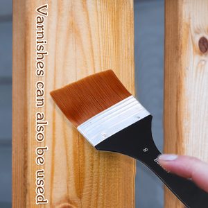 Pinceaux plats larges Pinceaux de peinture doux Pinceaux d'artisanat de tailles assorties Pinceaux en nylon pour toile à l'huile Aquarelle <span class=keywords><strong>Gesso</strong></span> - Product Image 2