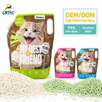 Tofu Alami untuk Kucing, Dapat Dibuang di Toilet, Menggumpal, Bebas Debu, Pengontrol Bau Kuat, Ringan, Formula untuk Banyak Kucing