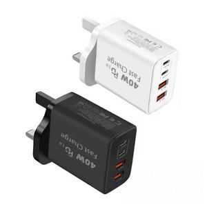 40w fast charging travel <b>adapter</b> 2a+2c mobile phone wall charger us eu uk <b>plug</b> 4 in 1 usb type c charger <b>adapter</b> - Product Image 3