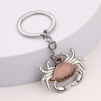 Vente directe du fabricant, porte-clés personnalisé en forme de crabe, cadeau créatif, porte-clés en métal