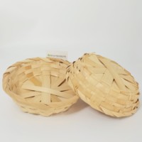 Panier de rangement en bambou écologique fait à la main, forme circulaire durable, passoire de cuisine avec technique de tissage multifonctionnelle