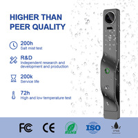 Cerradura Inteligente para el Hogar con Reconocimiento Facial Totalmente Automático, Llave de Huella Digital, Desbloqueo Remoto, Aplicación Tuya, Puerta de Villa, Wi-Fi, Grado C, Aluminio