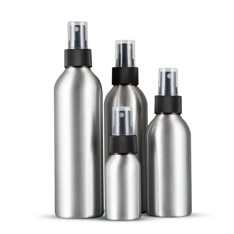 Wholesale 30ml 50ml 60ml 80ml 100ml 120ml 250ml Small Aluminum Spray Bottle Water Bottle With Screw/spray top