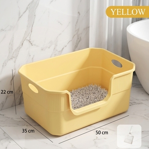 50cm Extra <b>Large</b> Bathtub Cat Litter <b>Box</b> Semi-Enclosed with High Guardrail Anti-Splash Open Top Cat Toilet for <b>Large</b> Cats - Product Image 5