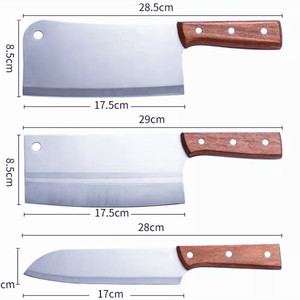 Cuchillo de cocina, cuchillo para rebanar, cuchillo de chef de acero inoxidable, juego de cuchillos para frutas con mango de madera, cuchillo para cortar carne afilado. - Product Image 5