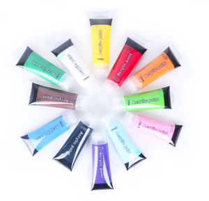 2021 alla moda 12 <span class=keywords><strong>colori</strong></span> più <span class=keywords><strong>colori</strong></span> non-tossico morbido tubo di plastica di imballaggio acrilico set di vernice artista studenti vernice - Product Image 2