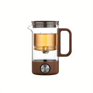 Théière en verre résistant à la chaleur Bonston 16,9 oz avec couvercle et poignée, design minimaliste pour la préparation du thé - Product Image 1