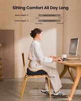 Coussin de chaise de bureau extra large avec mousse à mémoire de forme pour soulager la sciatique et les douleurs du coccyx, design orthopédique, confort toute la journée