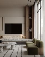 Ensemble de meubles de luxe modernes pour grande pièce de villa, package complet de mobilier de salon à concept ouvert, canapé sectionnel avec chargement USB intégré