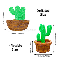 Seau à glace gonflable en PVC en forme de cactus pour l'été, idéal pour les fêtes, les boissons, la bière, le cola, les barbecues et comme support de boissons au bord de la piscine