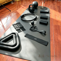 Kit d'équipement de fitness Pilates et yoga tout-en-un avec tapis de yoga, anneau de Pilates, bandes de résistance et sac de rangement pour exercices à domicile et en studio