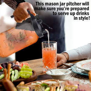 DD1849 limonade grande bouche large 64 32 oz Mason Jar bouteille de café couvercles hermétiques thé glacé verre étanche pichet à boire - Product Image 5