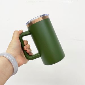 20 Pack Custom logo Copper Plated Powder Coated 20oz Stainless Steel <b>Insulated</b> Coffee <b>Mugs</b> with Removable Plastic Handle - Product Image 4