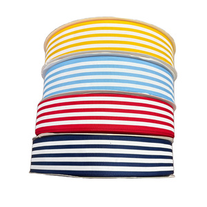 Ruban gros-grain rayé blanc de 1,5 pouce, 100% polyester, haute ténacité, pour emballage cadeau, projets de bricolage et décoration de cheveux - Product Image 1