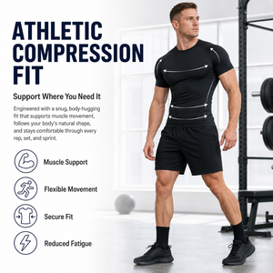 Camiseta Deportiva de Compresión de Secado Rápido para Hombre, Personalizada y Resistente, para Entrenamiento Atlético y Circuito - Product Image 2