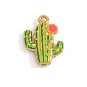 SUMMLY Ciondolo di Tendenza All'Ingrosso Personalizzato Stile Oceano in Olio a Goccia Placcato Oro 18K in Acciaio Inossidabile Charm Fai da Te Gioielli di Moda - Product Image 3