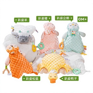 Jollybaby – Jouet d'éveil et de confort pour nouveau-né, serviette apaisante en peluche, poupée d'exercice pour la préhension, 0-24 mois, 31cm-50cm, transparent - Product Image 1
