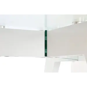 <b>Dining</b> <b>Table</b> with Glass Top and MDF 160x90x75 cm 90cm Prof. Tempered White - Product Image 5