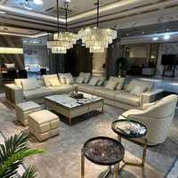 Maison de luxe italienne Post Modern Large Flat House Babylon Corner Set en cuir véritable Éponge Remplissage Visionnaire Canapé Salon