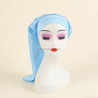 Bonnet de Douche en Satin Soyeux Confortable et Doux pour Femme avec Large Bande Élastique et Longue Queue, Nouvelle Collection, Vente Chaude, Utilisation Toutes Saisons, Extra