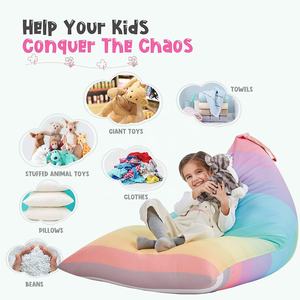 Sillas clásicas de lona de algodón Rainbow Kids Bean Bags para uso en interiores - Product Image 4