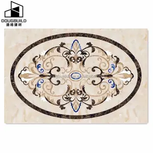Dougbuild Factory Luxury Hotel Lobby Calcatta Gold Rectangle Square Flower Pattern Custom Marble Medallion With Low Price