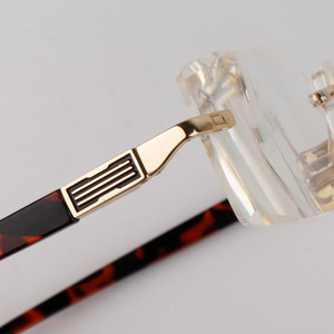 <strong>Fashion</strong> Custom Gold Square Eyeglasses Metal Rimless Diamond Cut Edge Anti Blue Light Blocking <strong>Reading</strong> <strong>Glasses</strong> for Men - Product Image 2