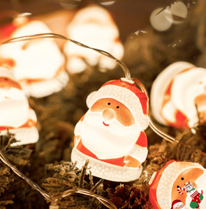 Père Noël barbu et corpulent, guirlande lumineuse LED blanche chaude de 2 m pour la décoration intérieure des fêtes d'hiver et de Noël - Product Image 4