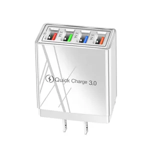 Charge rapide 4X3.0 chargeur USB 48W 4 Ports adaptateur QC 3.0 prise ue/états-unis/royaume-uni mur téléphone portable chargeur rapide maison chargeur mural