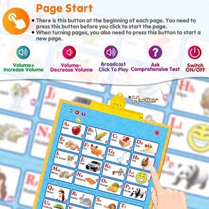 <span class=keywords><strong>โปสเตอร์</strong></span>อิเล็กทรอนิกส์สำหรับเด็ก 13 in 1 พร้อมเ<span class=keywords><strong>สี</strong></span>ยงพูด แผนภูมิติดผนังแบบอินเทอร์แอคทีฟ คลิกเพื่ออ่าน หนังสือเรียนรู้ ของเล่นเพื่อการศึกษาปฐมวัย - Product Image 4