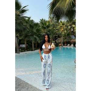 PANTALONS EN LIN OLIVERA, Bas de vêtements confortables pour tous les jours - Product Image 1