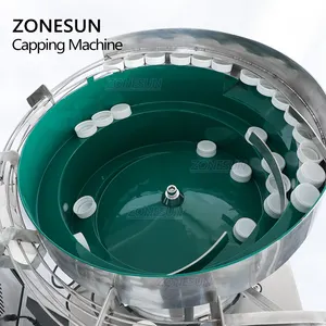 Zonesun tampa de garrafa de óleo essencial automática, para apertar parafuso, tampa, máquina de tampa de vidro com tampa, alimentador para vidro