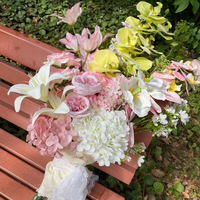 Bunga Mawar Buatan Sentuhan Asli untuk Hari Valentine, Buket Bunga Buatan Campuran, Dekorasi Meja Pernikahan, Dekorasi Rumah, Hari Ibu